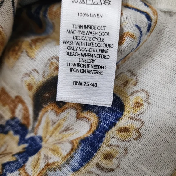 Joie 100% Linen. Floral Print Top and Shorts Set - White and Yellow - Picture 14 of 16